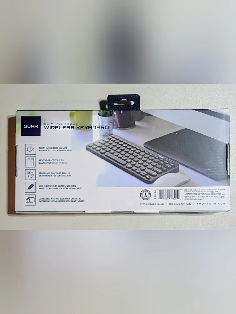 Slim Portable Wireless Keyboard - Black